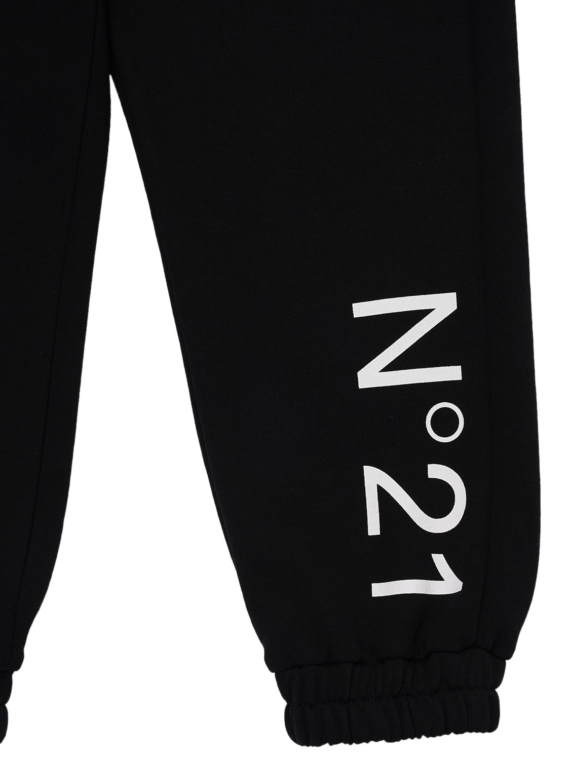 Shop N°21 Logo Printed Cotton Sweatpants In Black