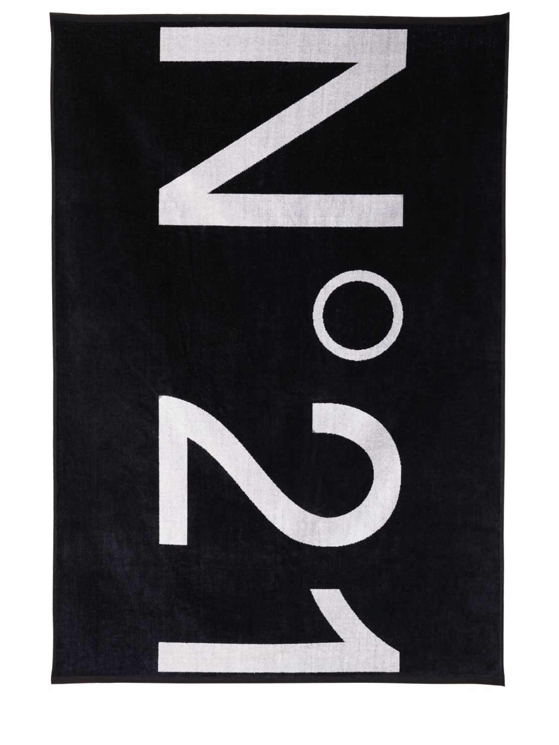 N°21 Kids' Logo印花棉质毛巾布沙滩巾 In Black
