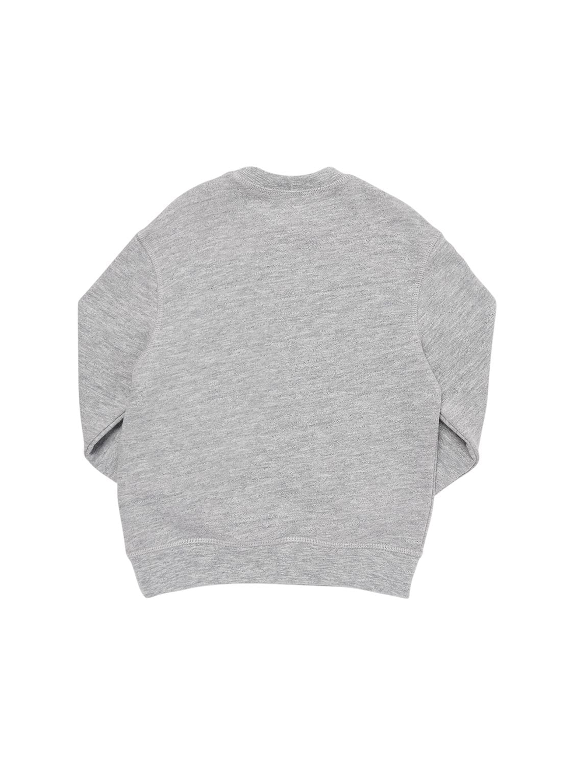 Shop Dsquared2 Logo Rubberized Cotton Sweatshirt In Grey