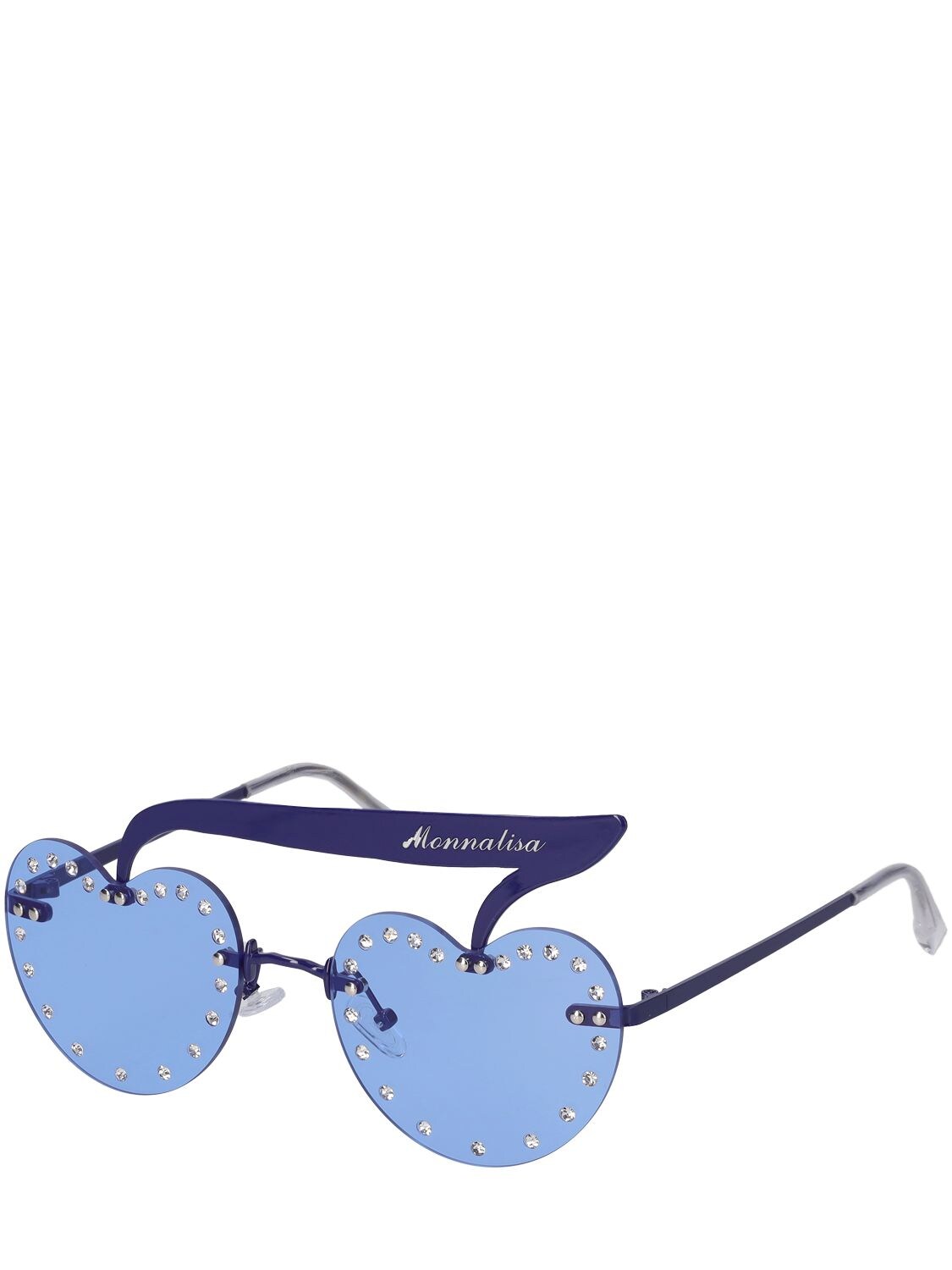 Shop Monnalisa Cherry Shaped Sunglasses In Blue