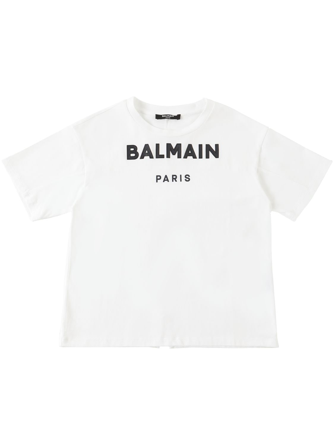 Balmain Kids' Embroidered Logo Cotton Jersey T-shirt In White