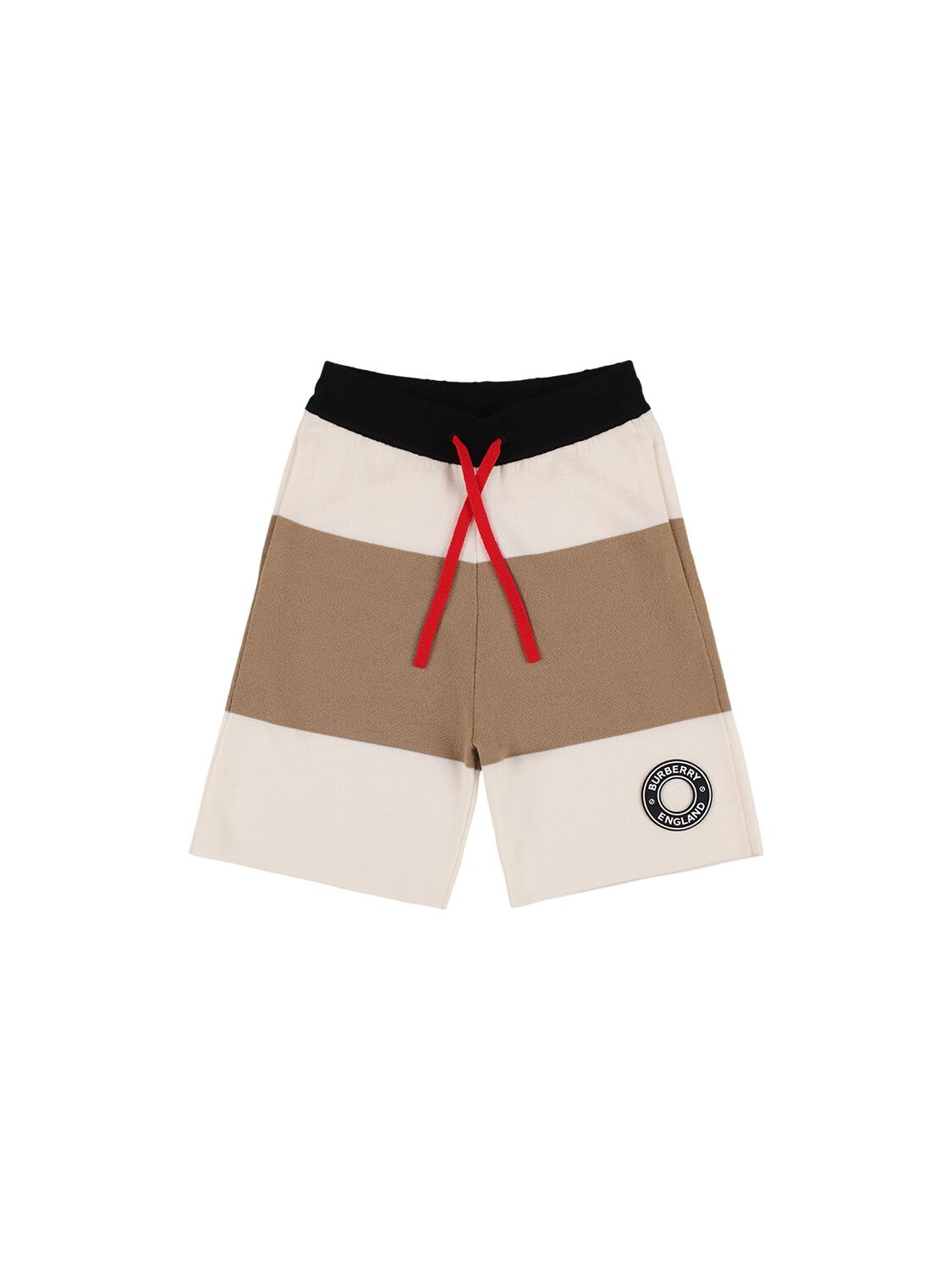 BURBERRY COLOR BLOCK WOOL KNIT SHORTS / PATCH