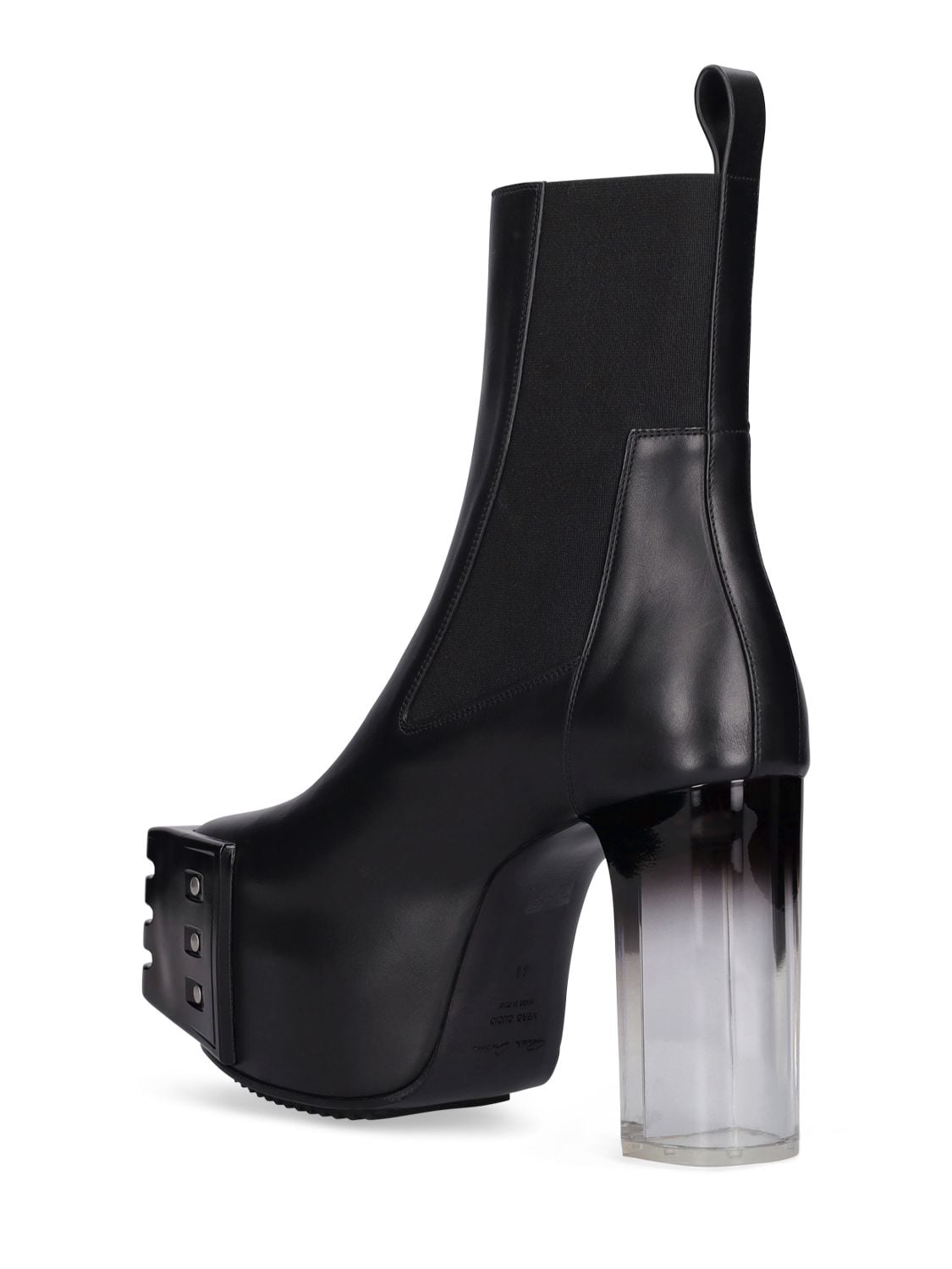 Shop Rick Owens Grill Kiss Leather Boots In Black Degrade
