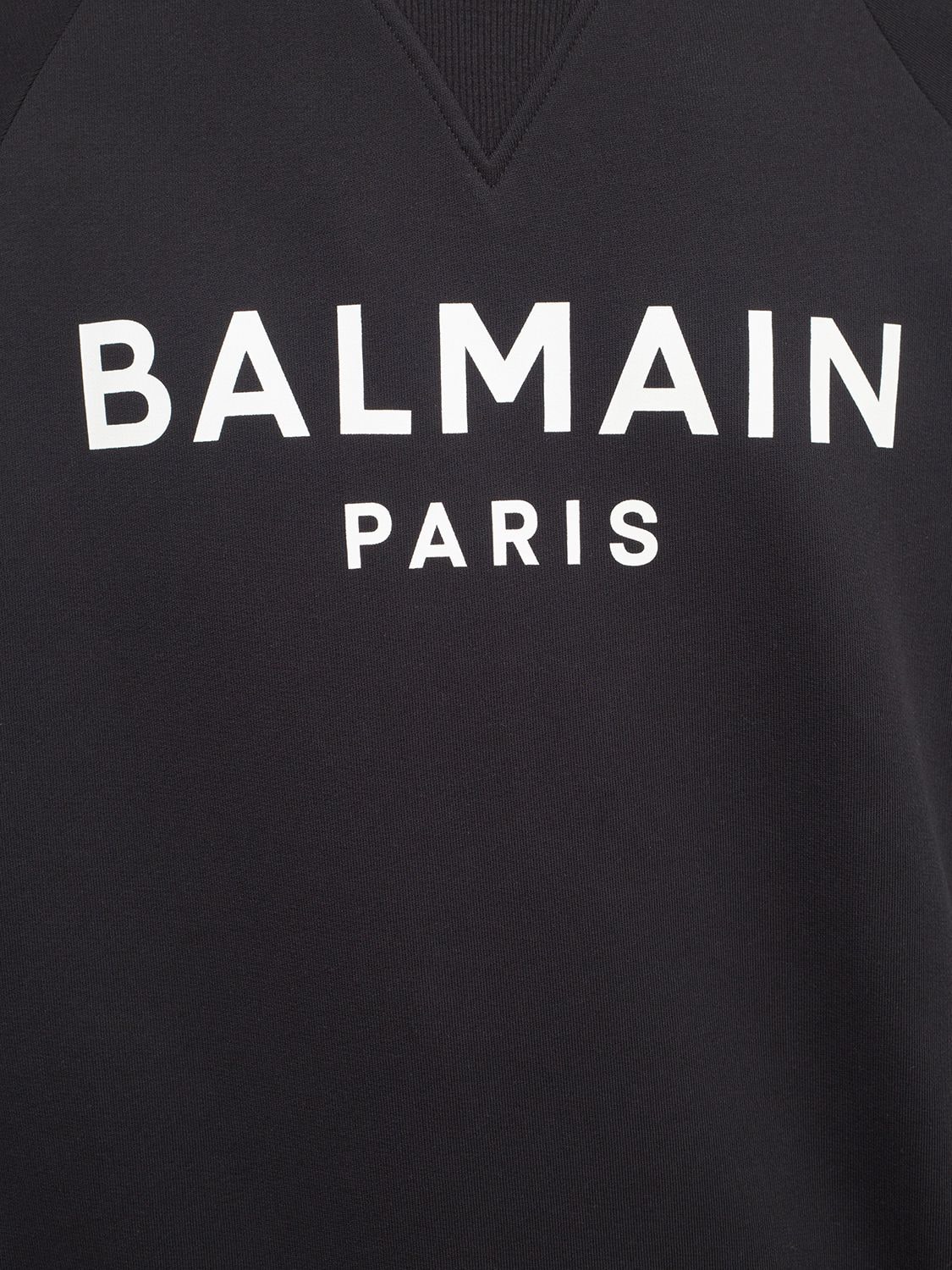 Shop Balmain Logo Printed Sweatshirt In Black,white