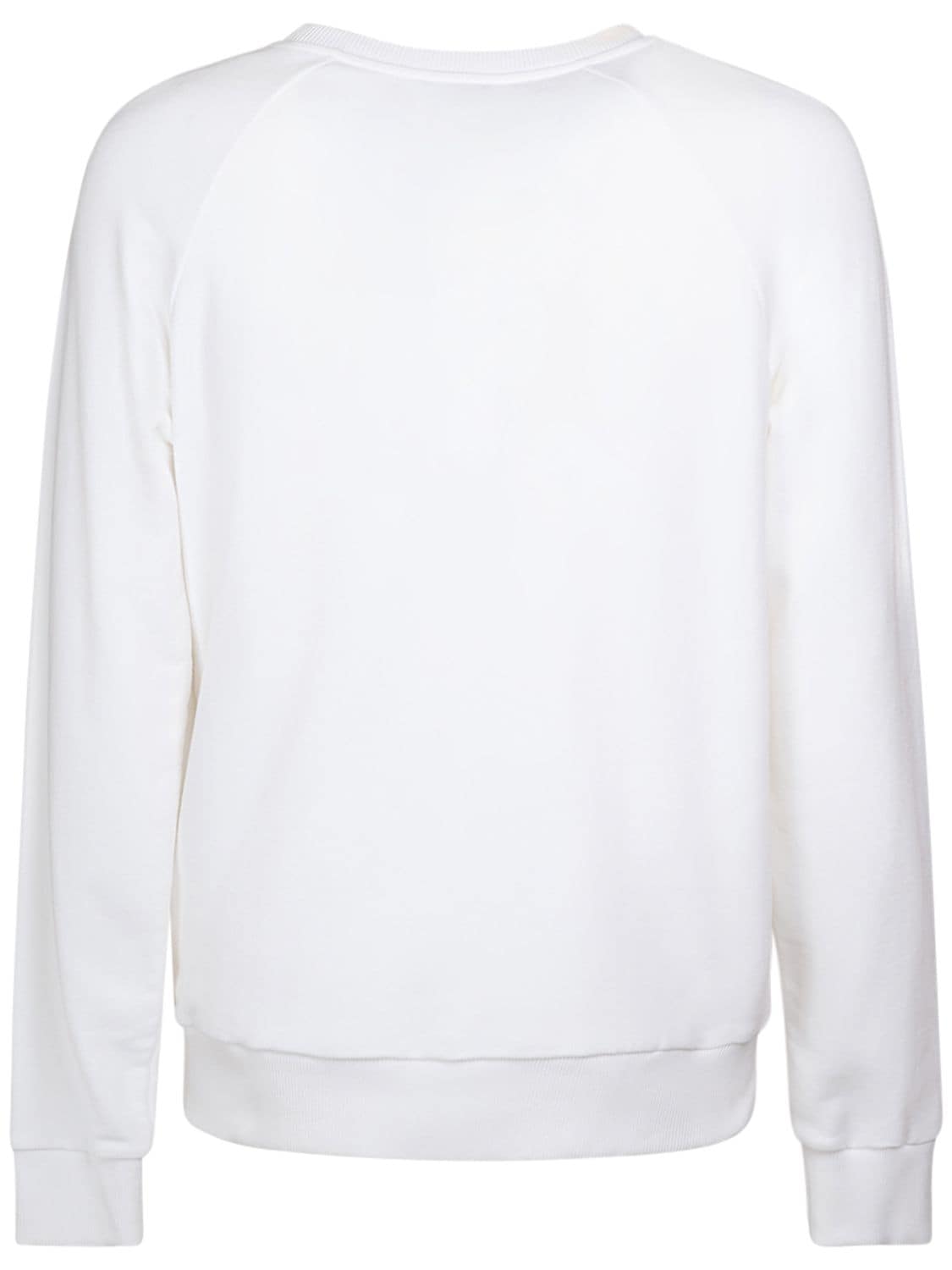 Shop Balmain Logo Printed Sweatshirt In White,black