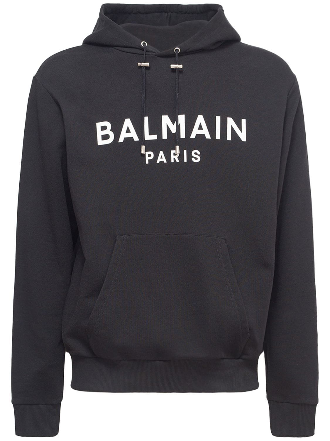 Balmain Logo Printed Sweatshirt Hoodie In Black,white