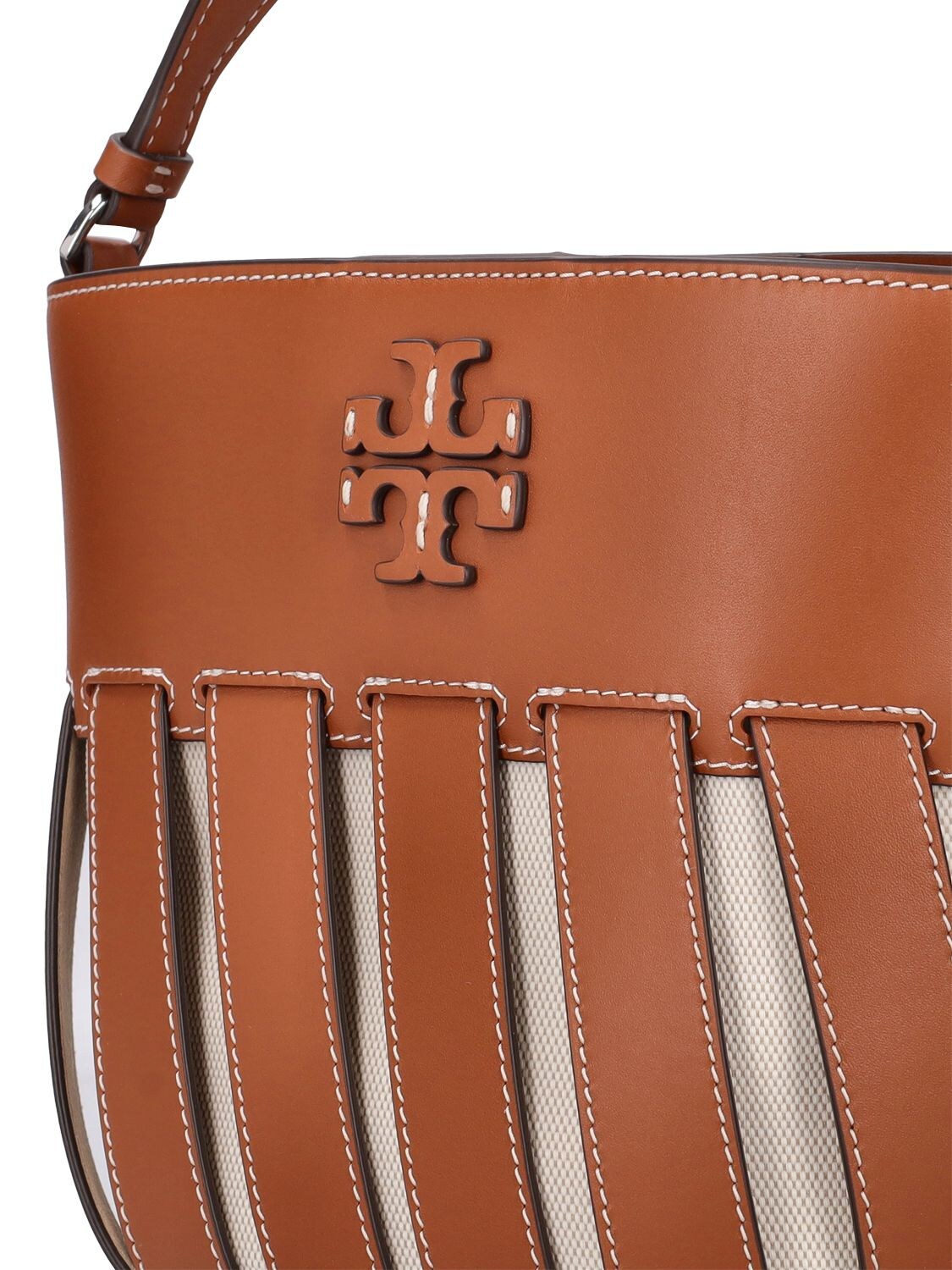 Tory Burch Mcgraw Stripe Small Bucket Bag