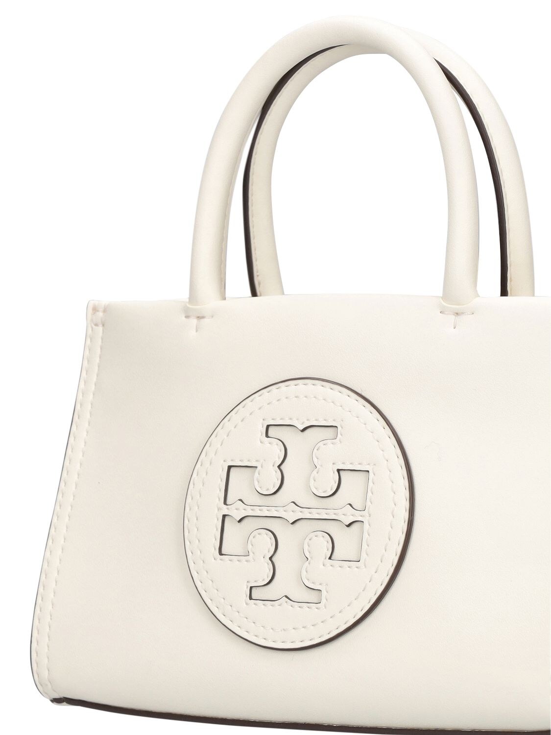 Shop Tory Burch Mini Ella Top Handle Bag In Warm White