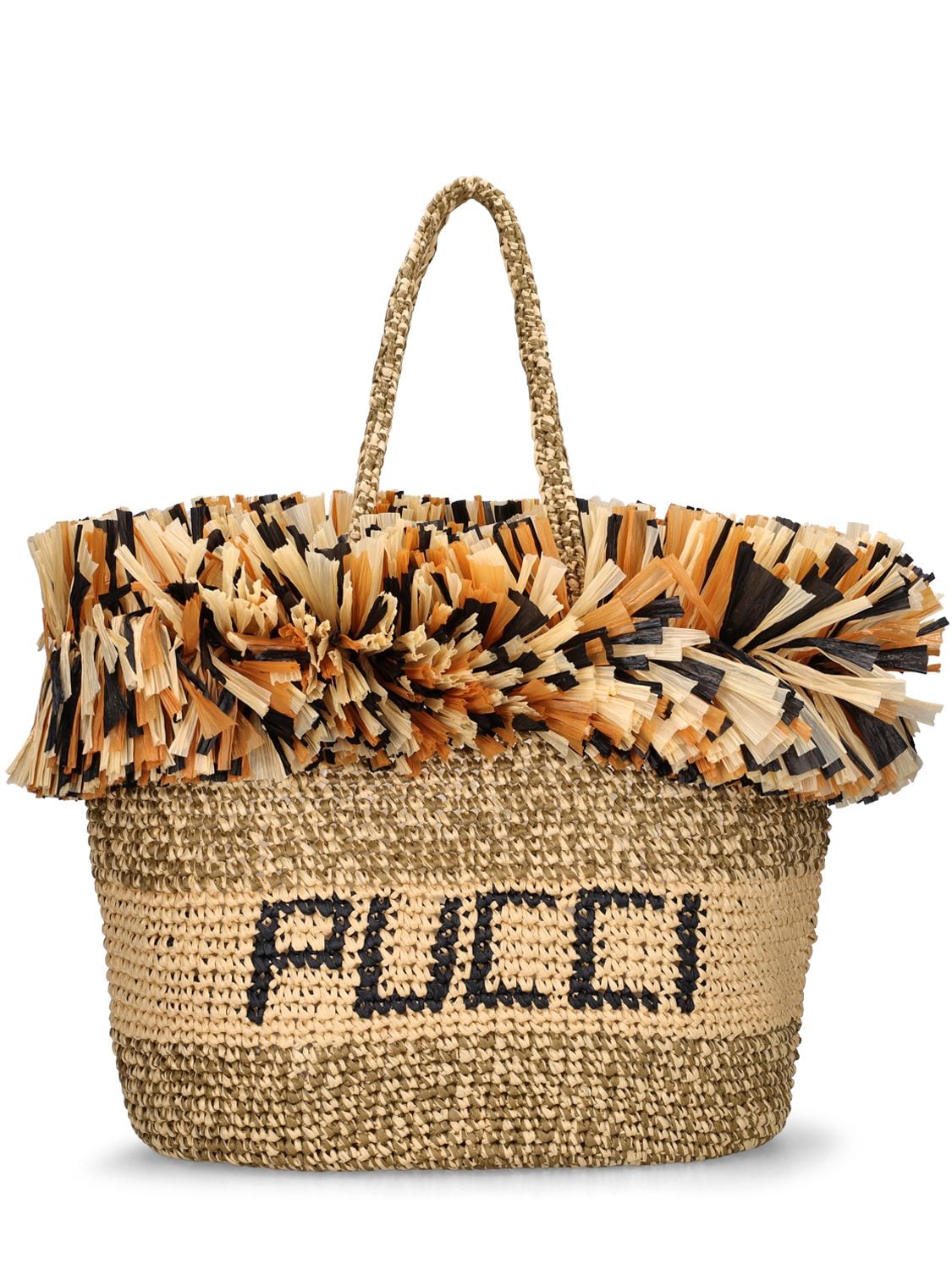 PUCCI LARGE RAFFIA EFFECT TOTE BAG