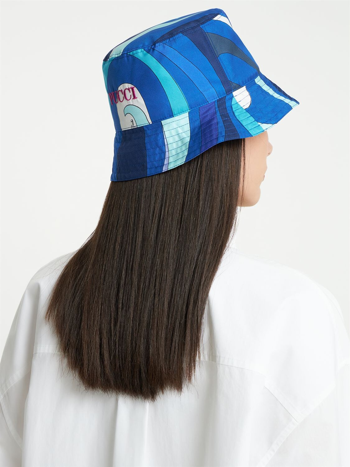 PUCCI Marmo And Iride-print Silk Visor Cap - Farfetch