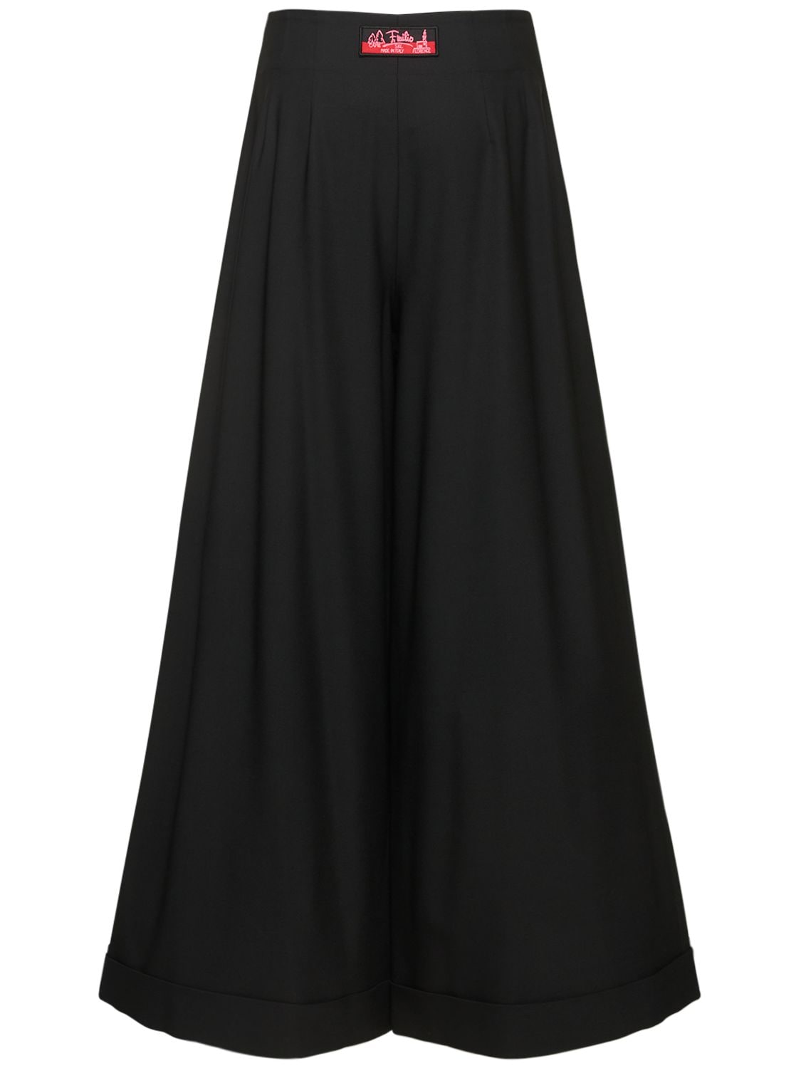 Shop Pucci Twill Wide Pants W/ Logo In Black