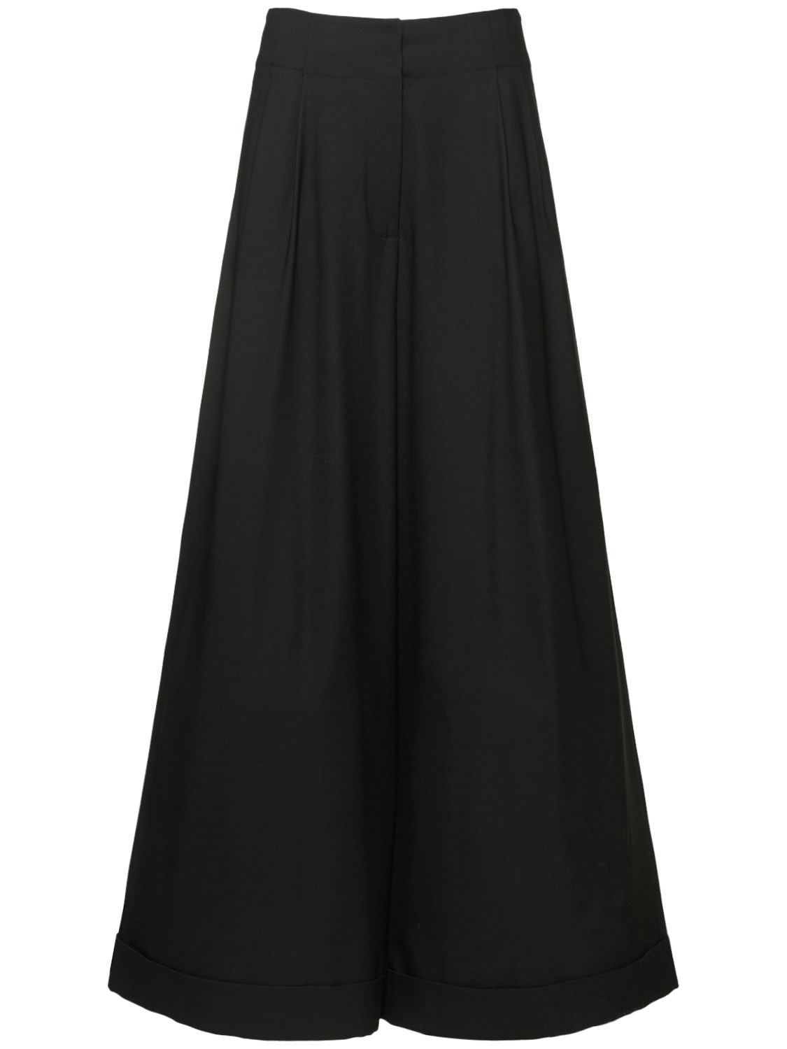 Pucci Twill Wide Trousers W/ Logo In Black