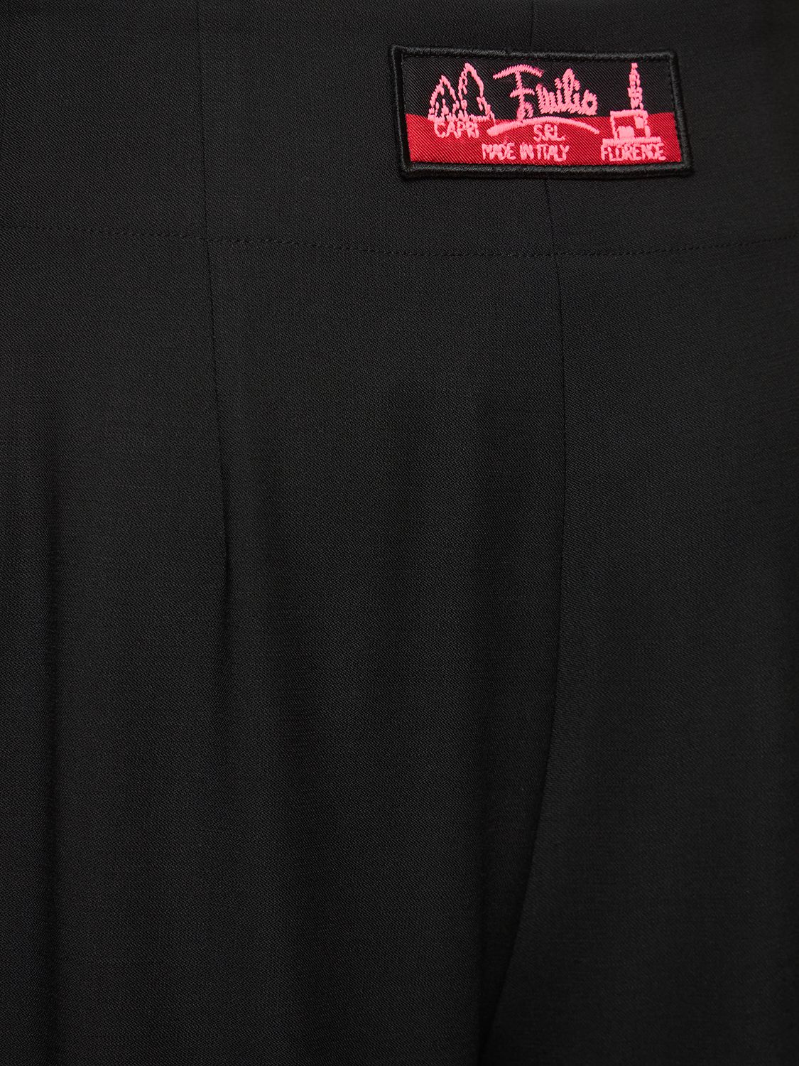 Shop Pucci Twill Wide Pants W/ Logo In Black