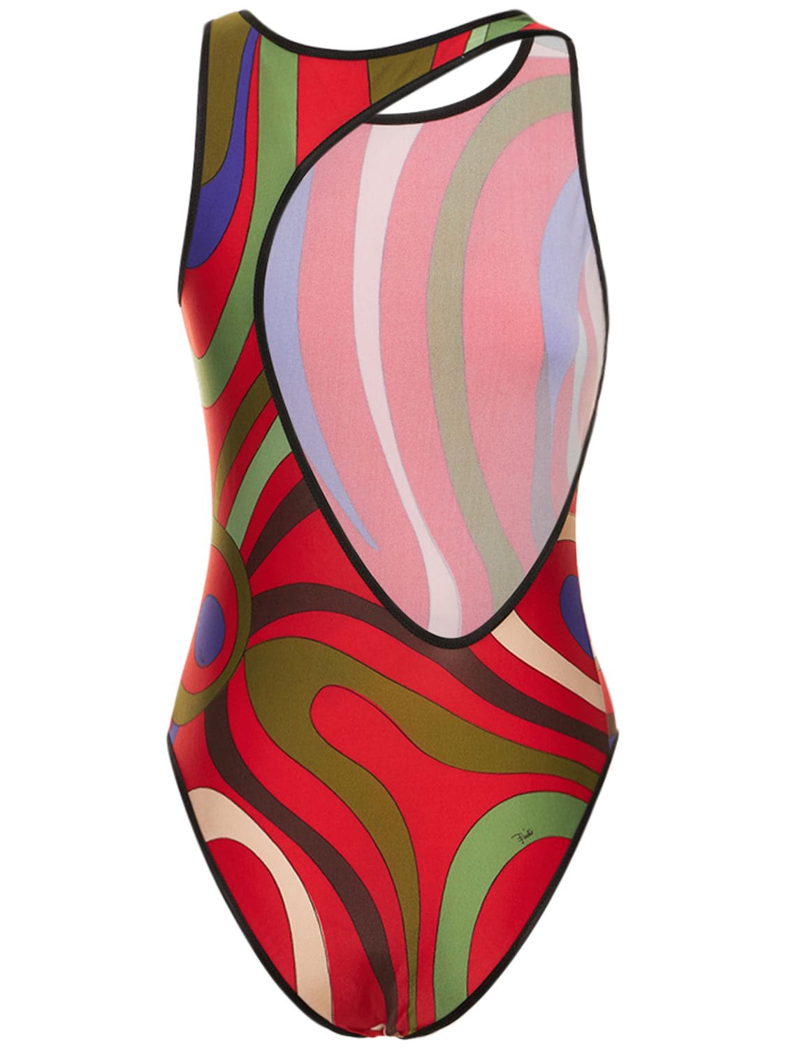 Shop Pucci Marmo Print Onepiece Swimsuit In Multicolor