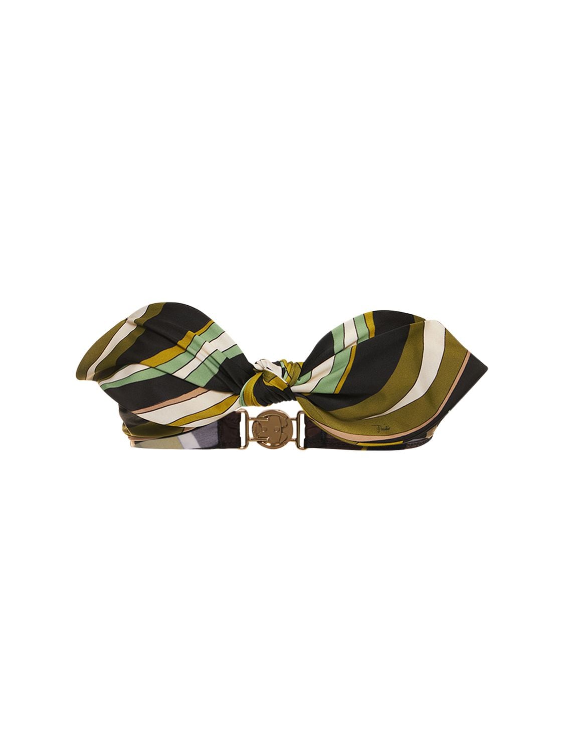 Pucci Fiamme Print Bandeau Bikini Top In Multicolor