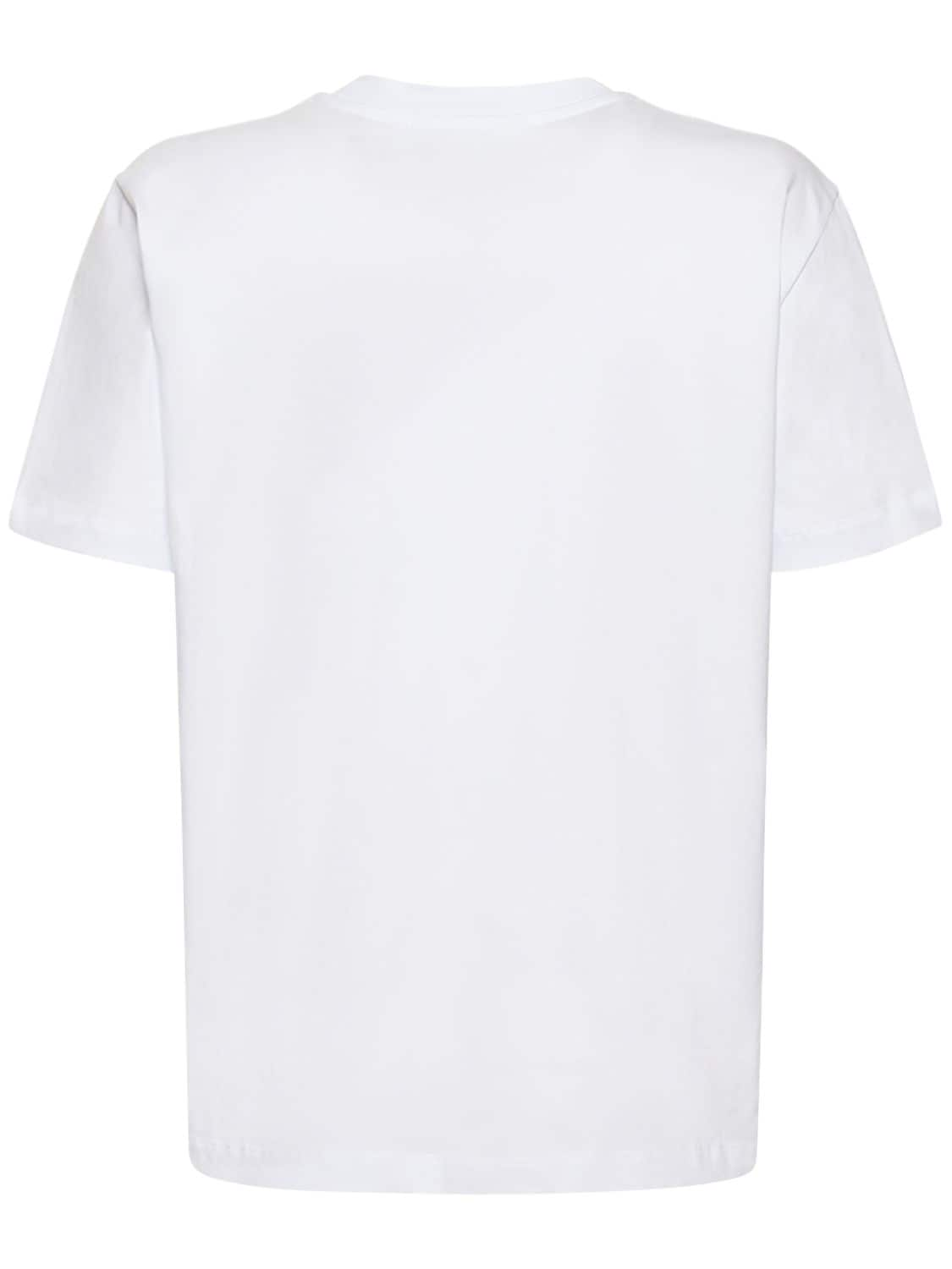 Shop Msgm Cotton Jersey Logo T-shirt In White