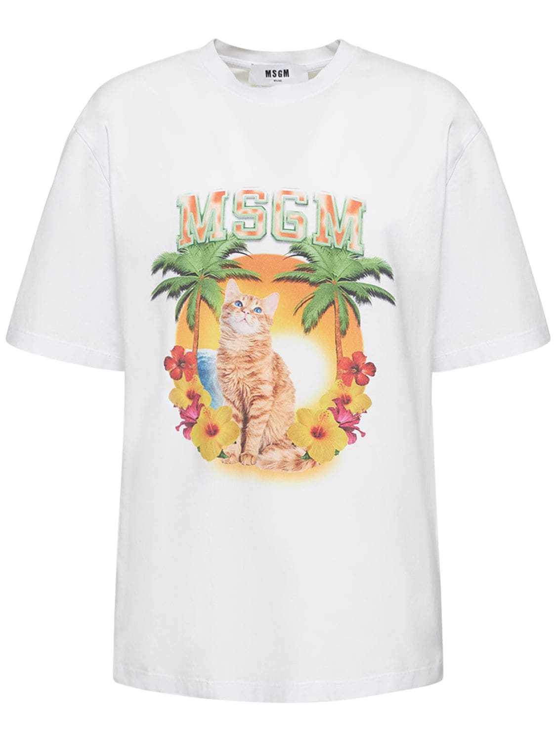 MSGM COTTON JERSEY LOGO T-SHIRT