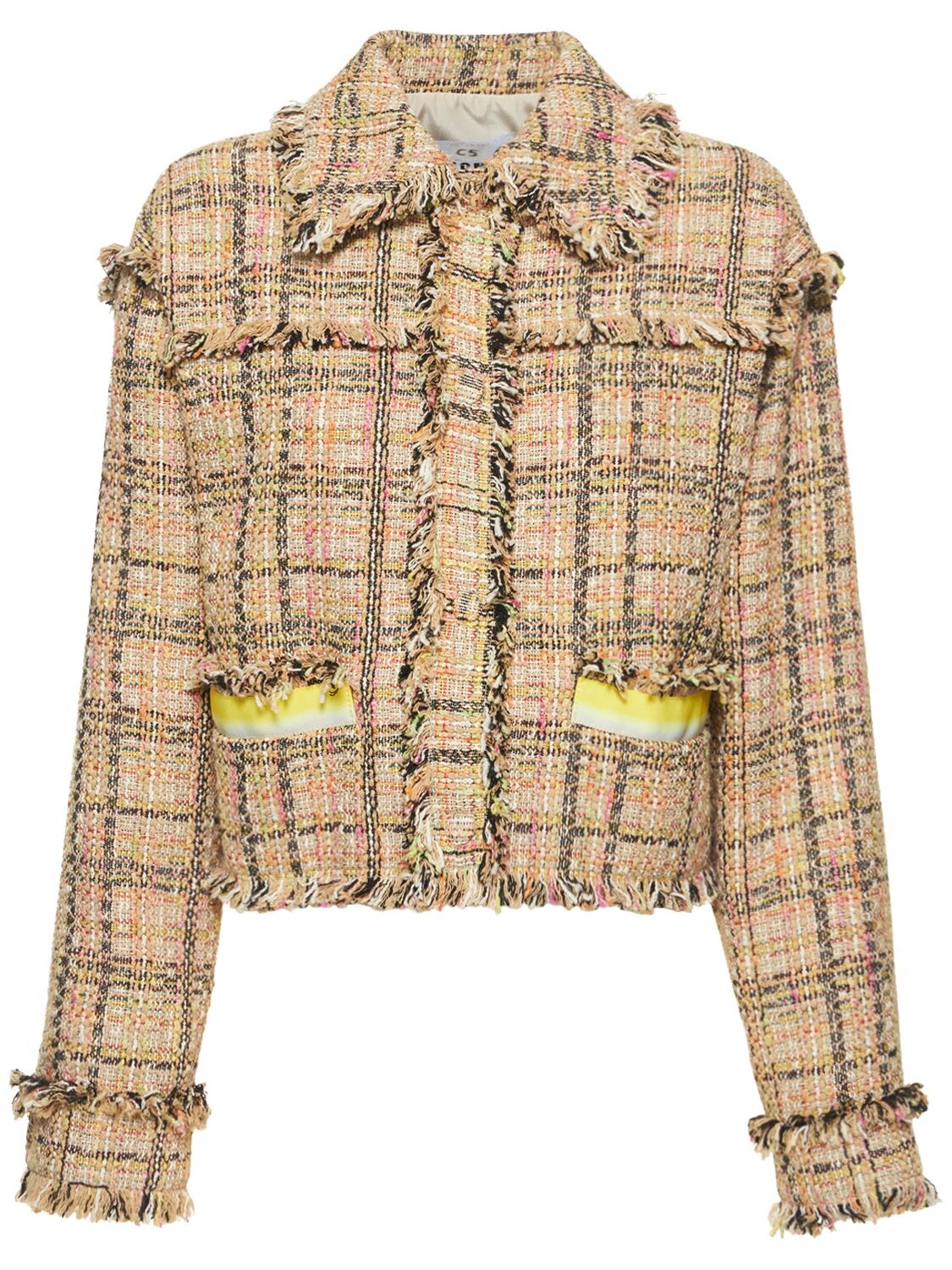 Cotton Blend Tweed Jacket – WOMEN > CLOTHING > JACKETS