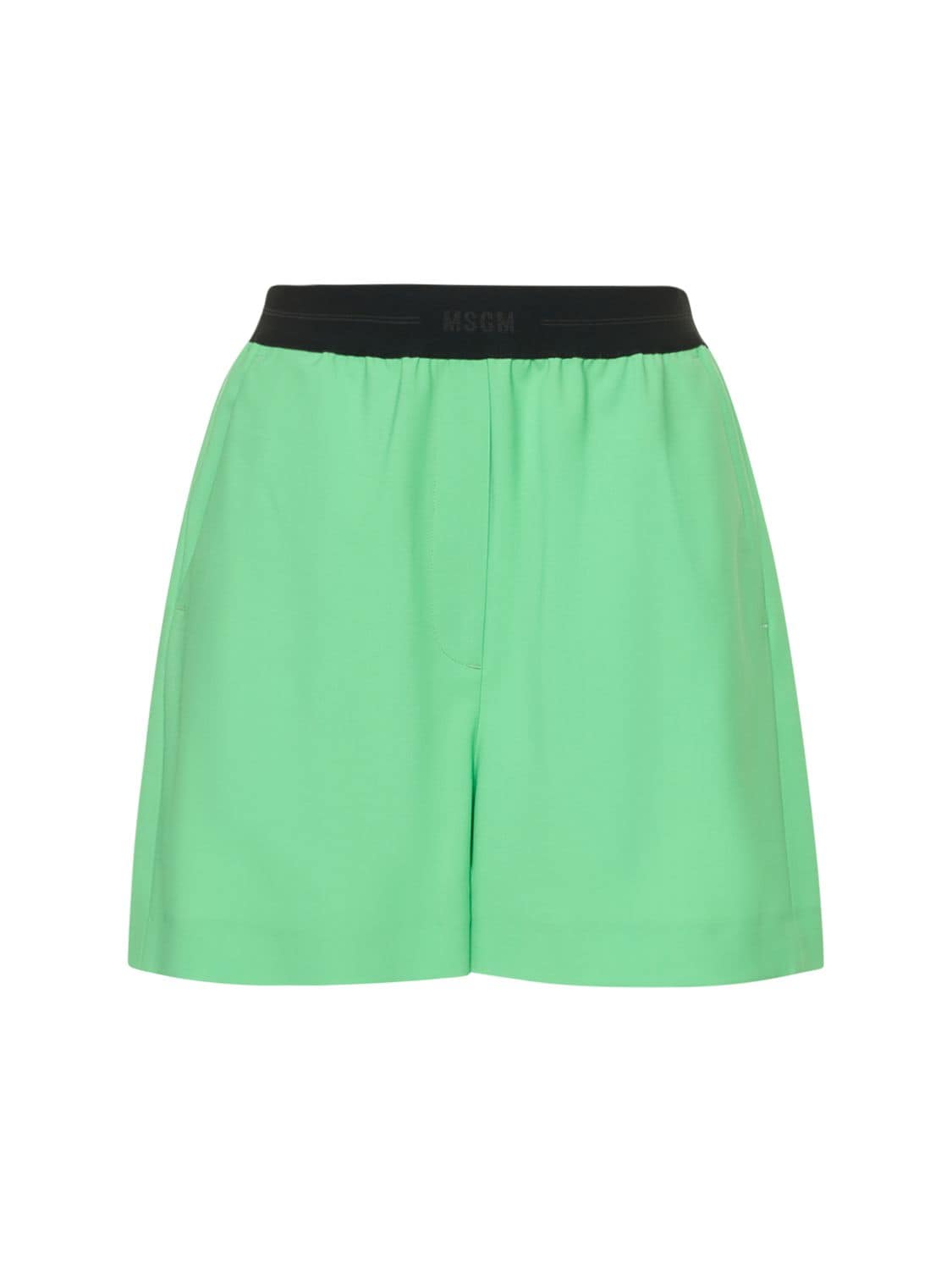 Msgm Shorts Aus Stretch-wolle In Green