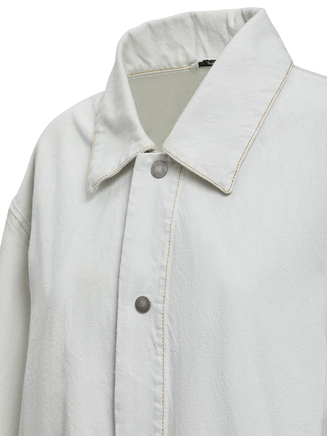 Shop Maison Margiela Cotton Denim Oversize Jacket In White