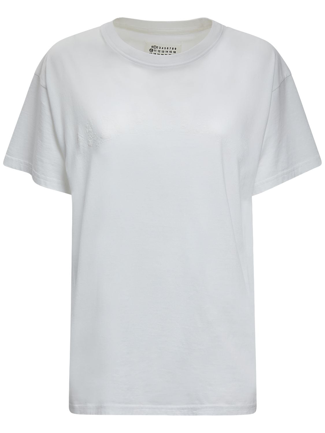 Maison Margiela Logo棉质平纹针织t恤 In White