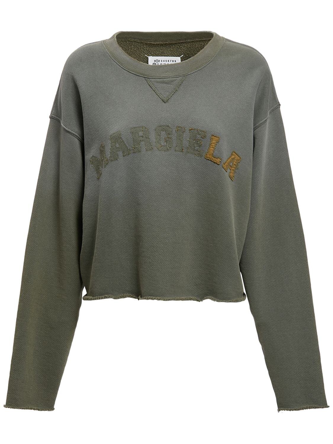 MAISON MARGIELA LOGO COTTON JERSEY CREWNECK SWEATSHIRT