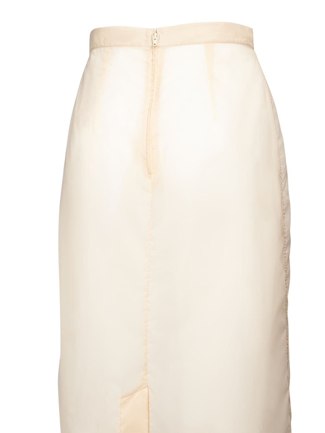 Shop Maison Margiela Sheer Pencil Midi Skirt In Butter