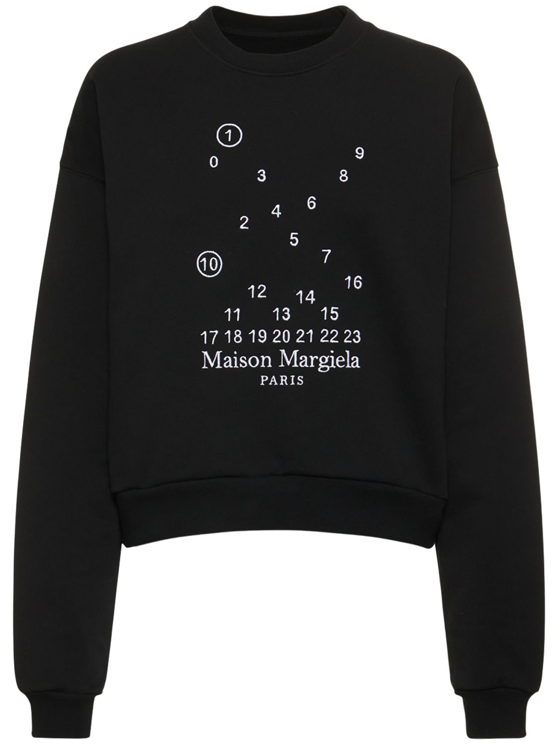 Maison Margiela Cotton Crew-neck Sweatshirt With Logo In Black 