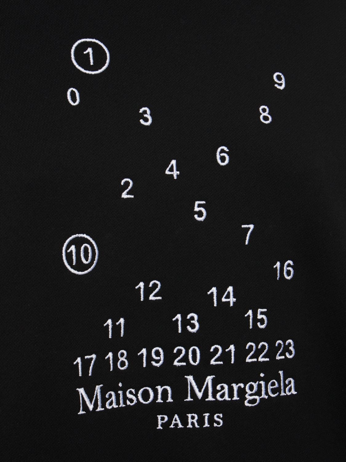 Shop Maison Margiela Bubble Logo Cotton Jersey Sweatshirt In Black