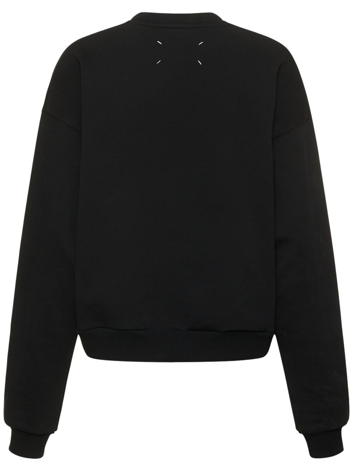 Shop Maison Margiela Bubble Logo Cotton Jersey Sweatshirt In Black