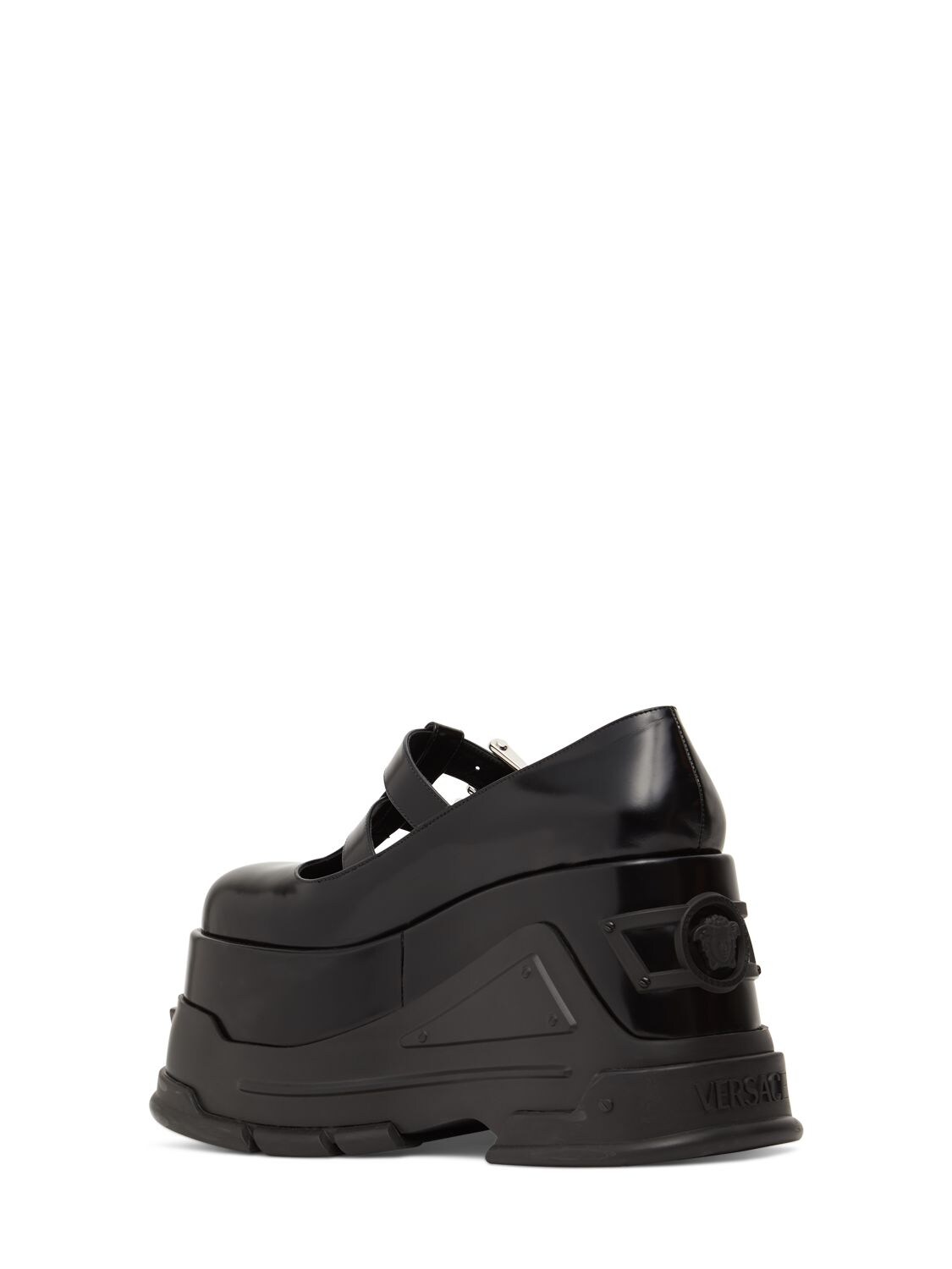 VERSACE 120MM PATENT LEATHER WEDGES 