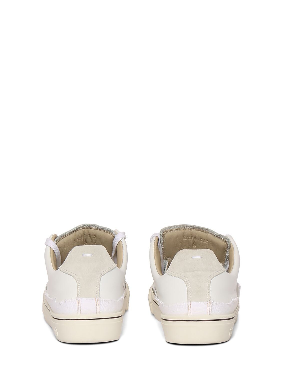 Shop Maison Margiela 10mm Evolution Canvas & Leather Sneakers In White