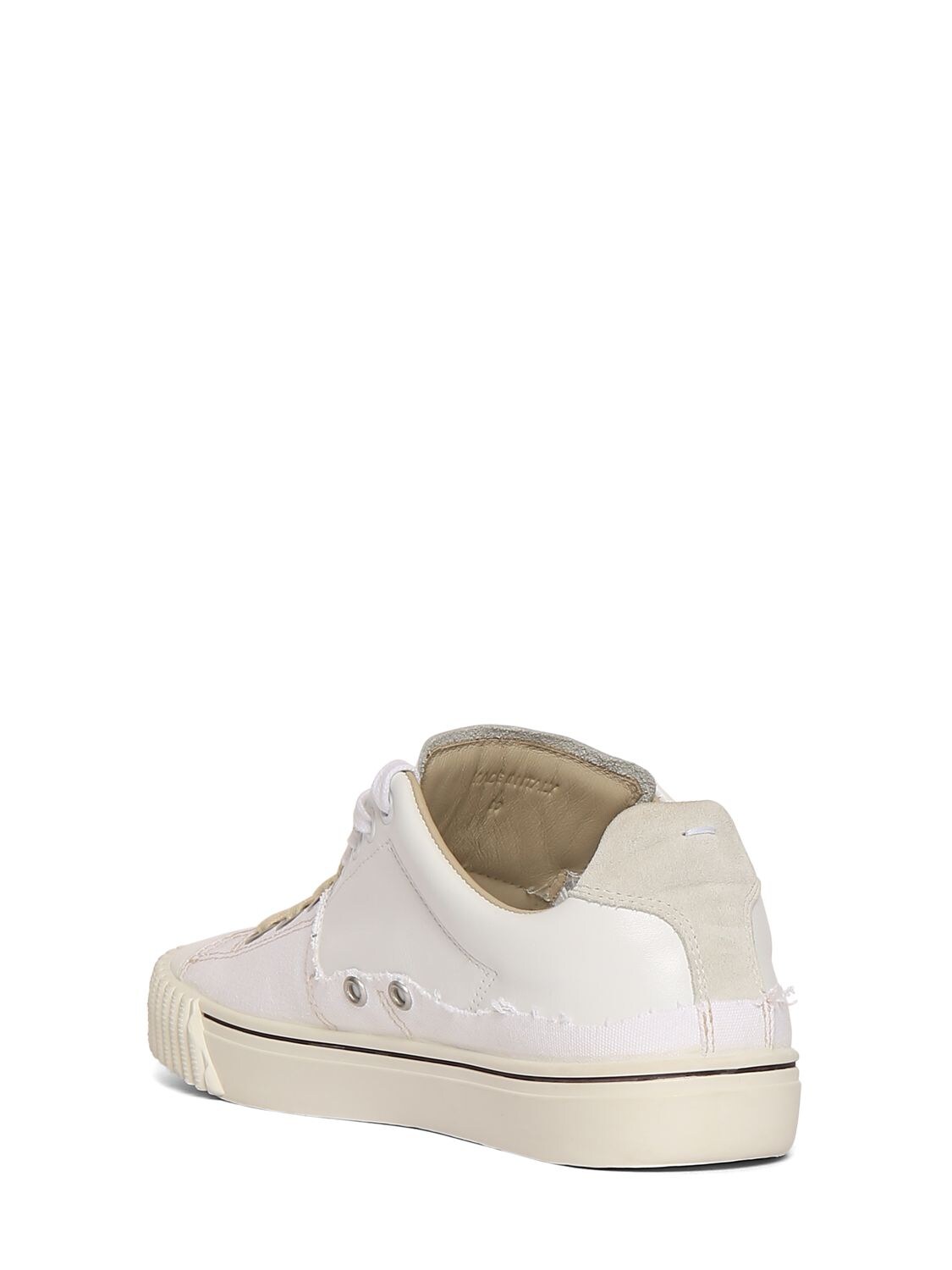 Shop Maison Margiela 10mm Evolution Canvas & Leather Sneakers In White