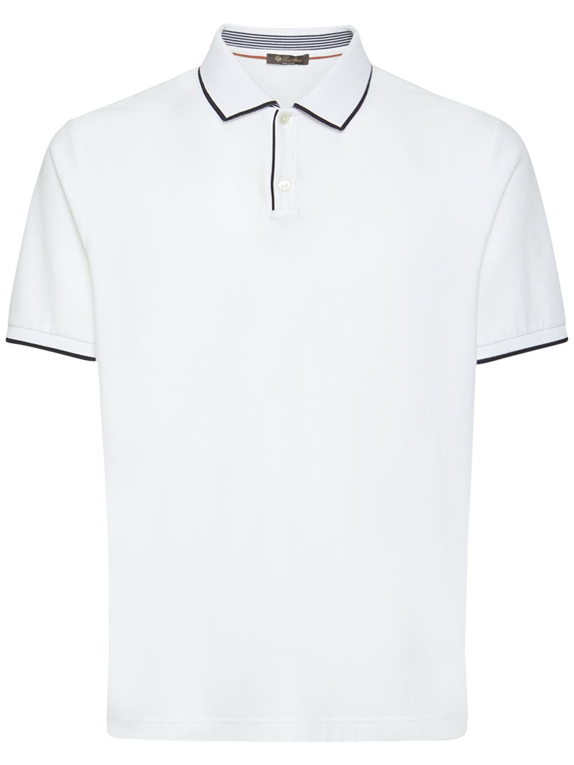 Loro Piana Men's Brentwood Tipped Jersey Pique Polo Shirt In Optic White