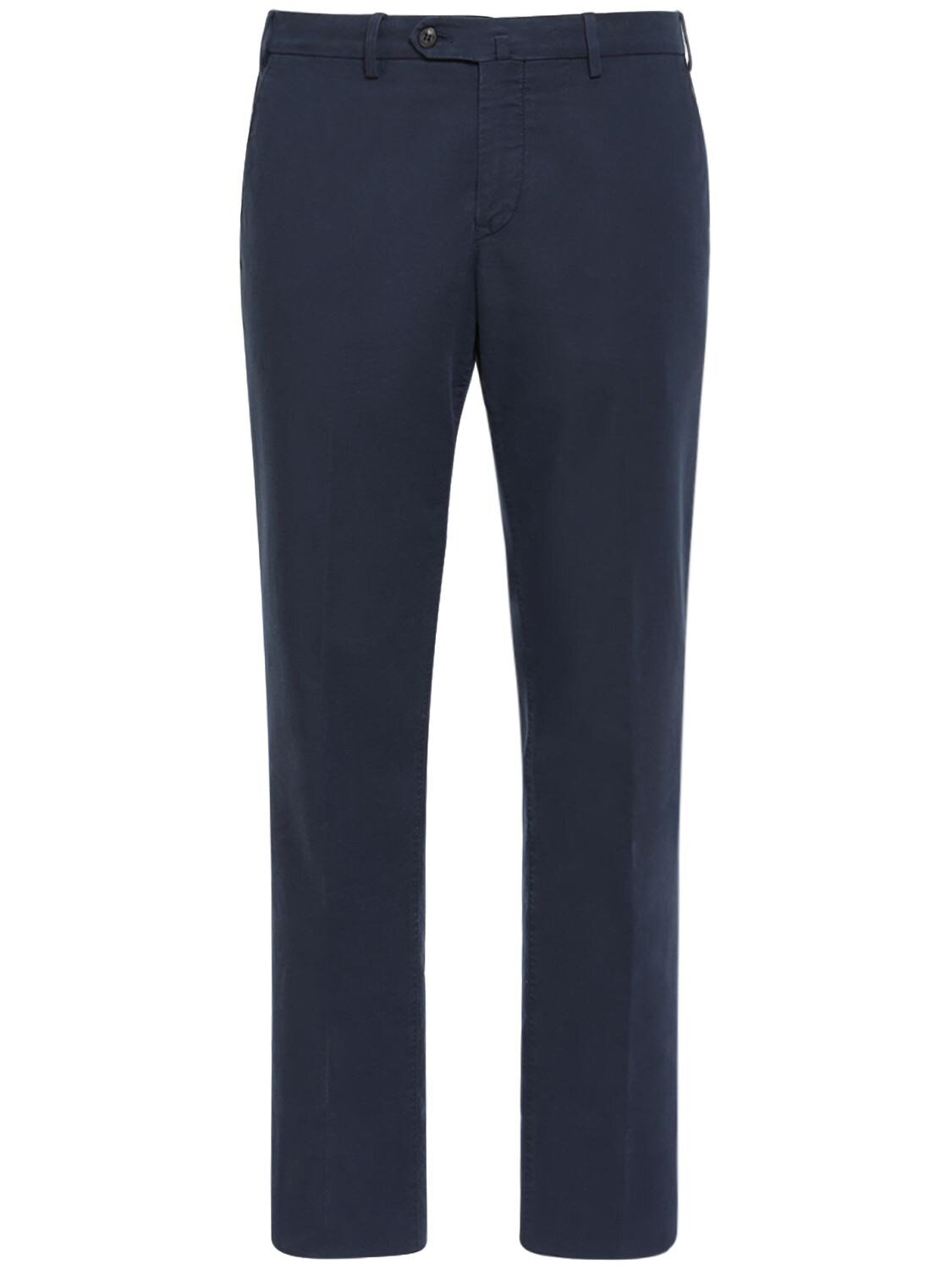 Loro Piana 19cm Ultra-soft Stretch Cotton Pants In Blue