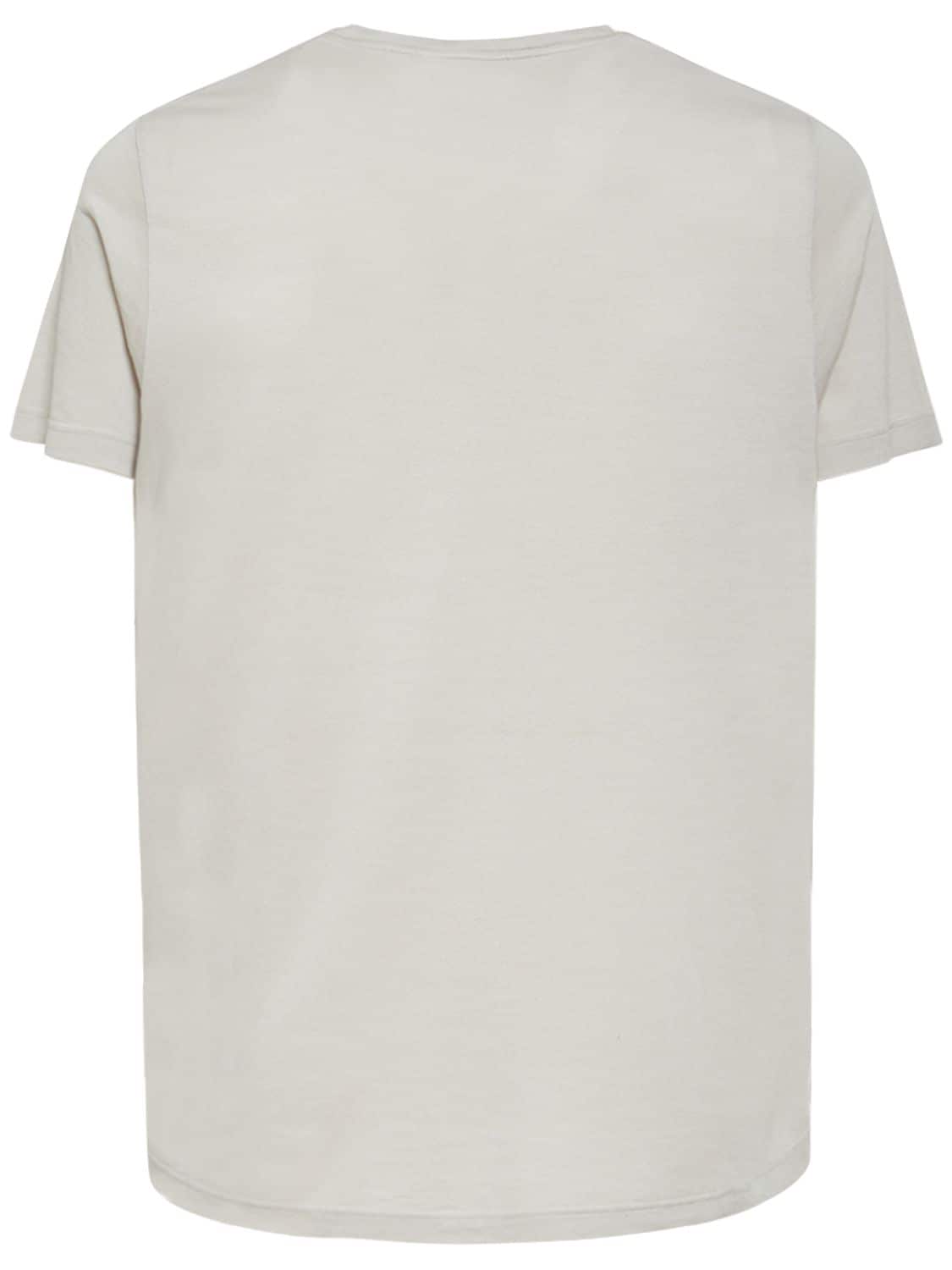 Shop Loro Piana Silk & Cotton Soft Jersey T-shirt In Silver,grey