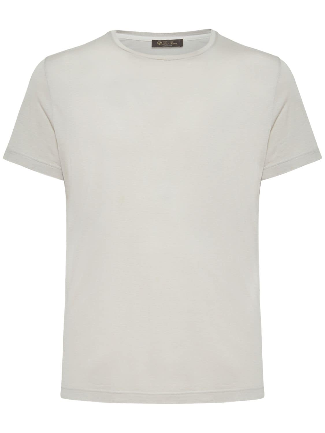 Loro Piana Silk & Cotton Soft Jersey T-shirt In Silver,grey