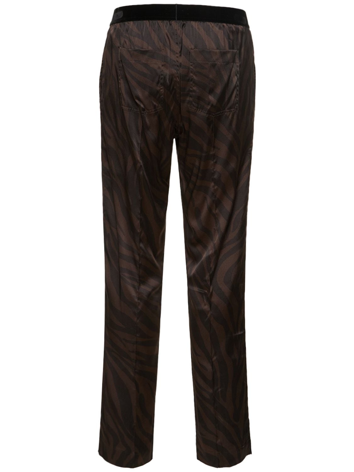 Tom Ford Zebra Print Silk Pajama Pants In Ebony | ModeSens