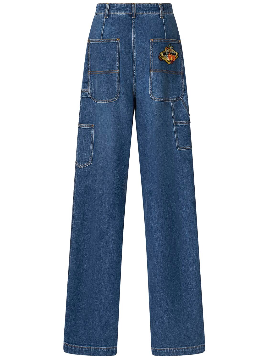 Shop Etro Denim High Rise Wide Jeans In Blue