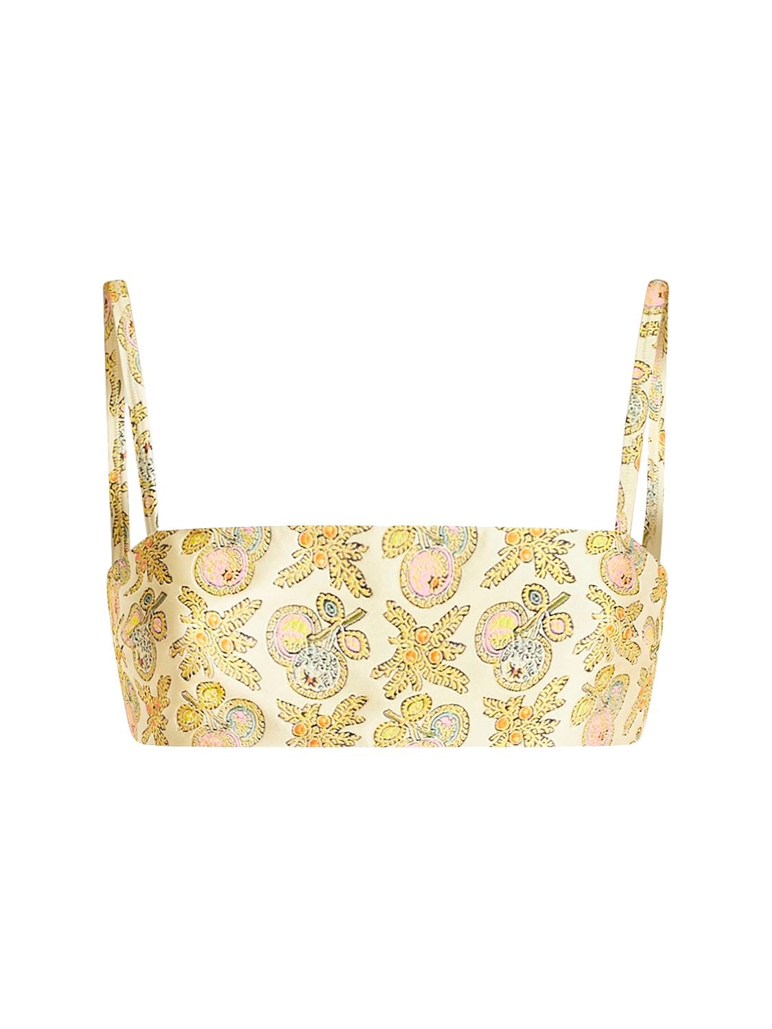 Etro Embroidered Crop Top In Yellow