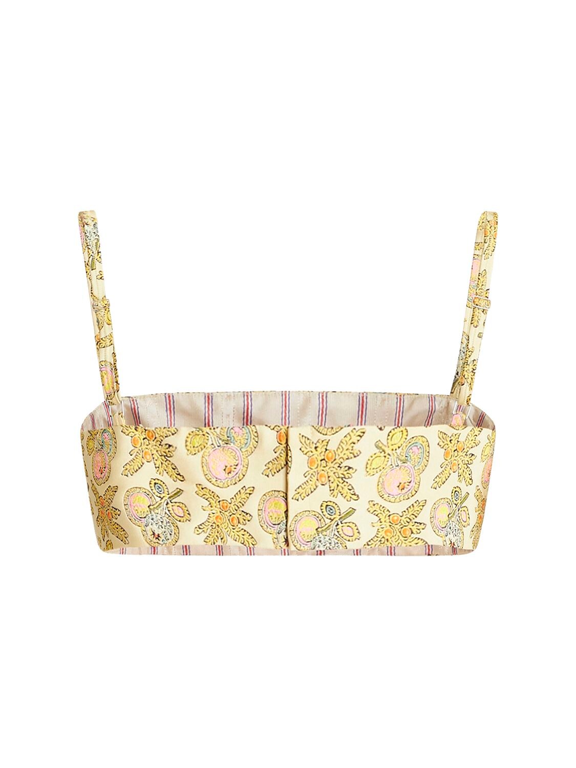 Shop Etro Embroidered Crop Top In Yellow