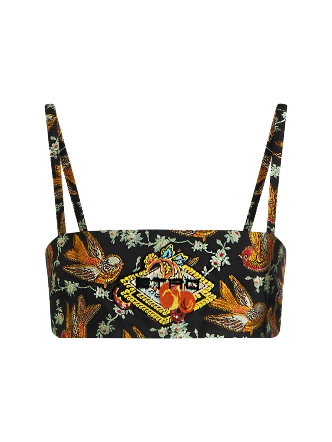 ETRO EMBROIDERED LOGO CROP TOP 