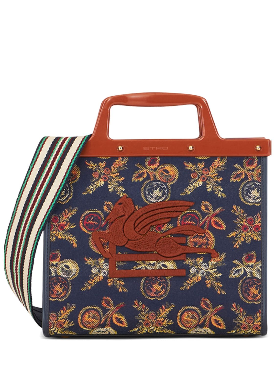 Etro Tote Love Trotter Small Aus Jacquard In Blue