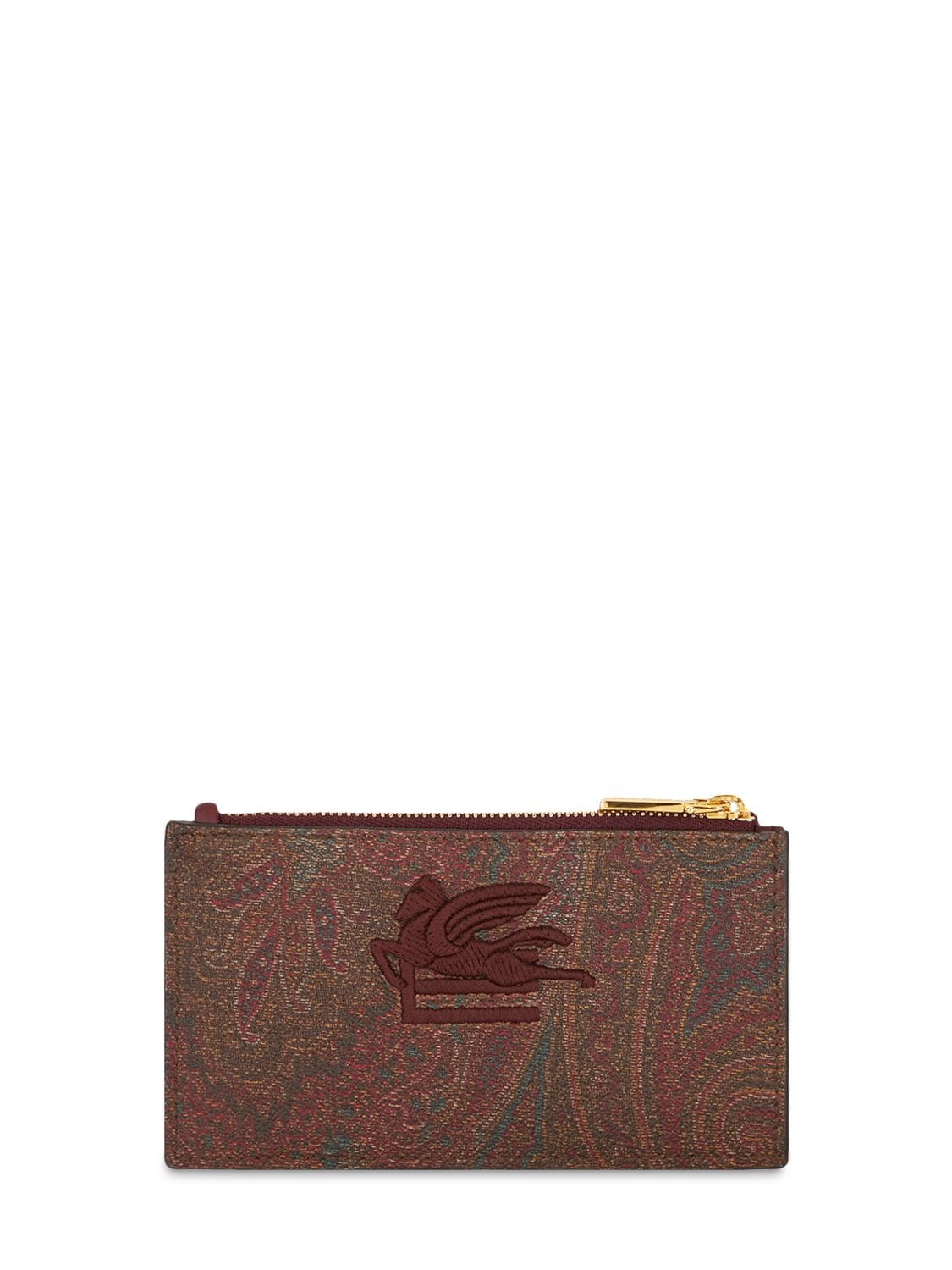 Etro Leather Arnica Cardholder In Rosso
