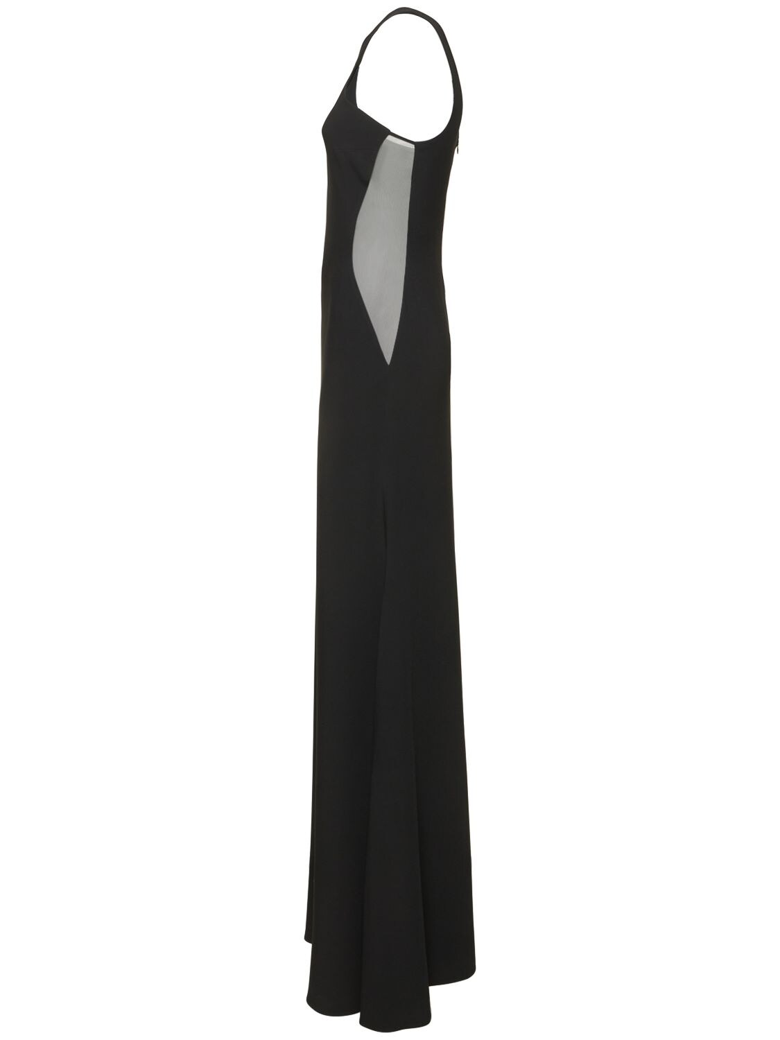 Shop Stella Mccartney One Shoulder Crepe Long Dress In Black