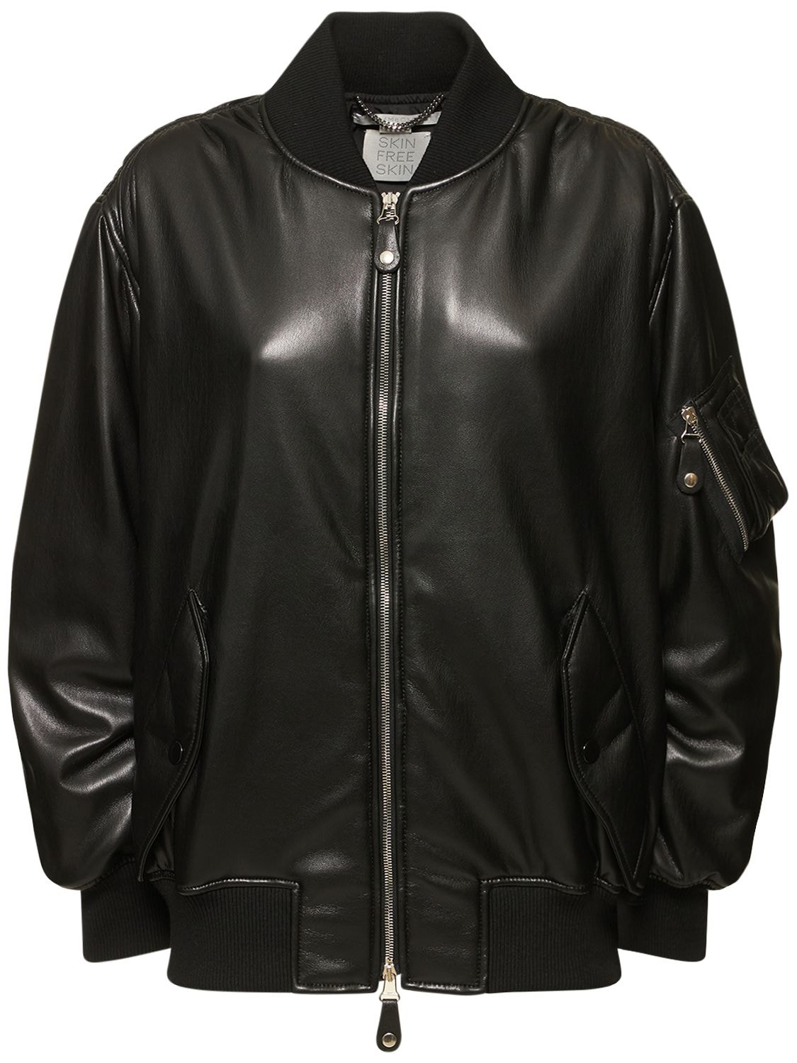 Oversize Faux Leather Bomber Jacket – WOMEN > CLOTHING > JACKETS