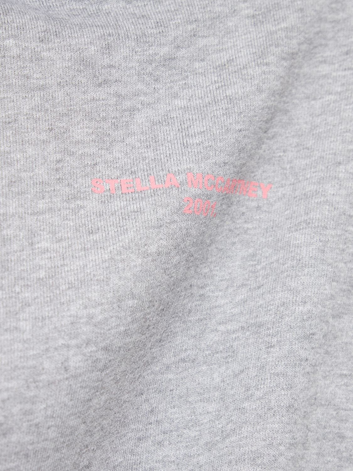 Shop Stella Mccartney Stella 2001 Print Jersey Crop Hoodie In Grey