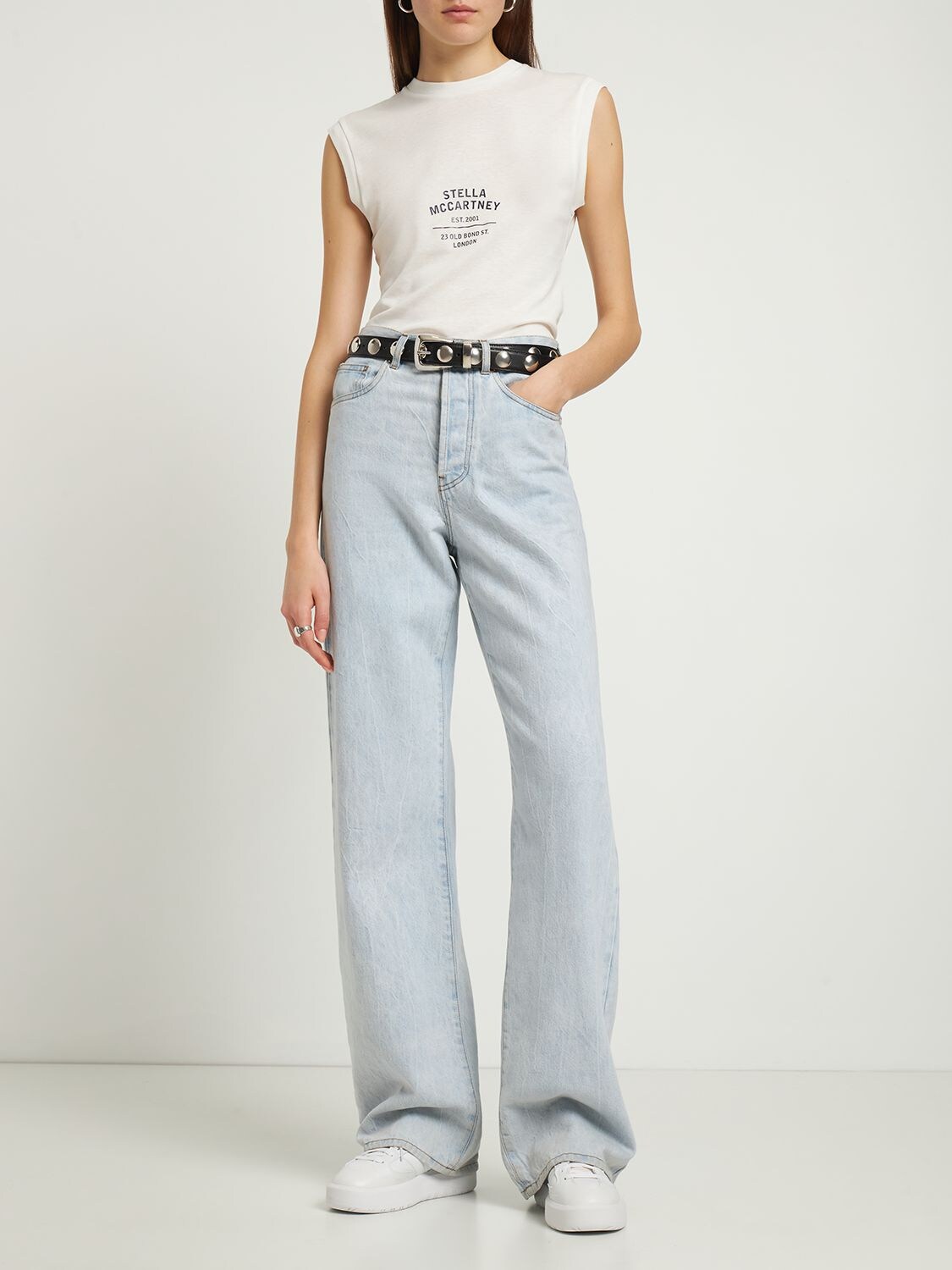 Stella McCartney Logo Printed Jersey Top