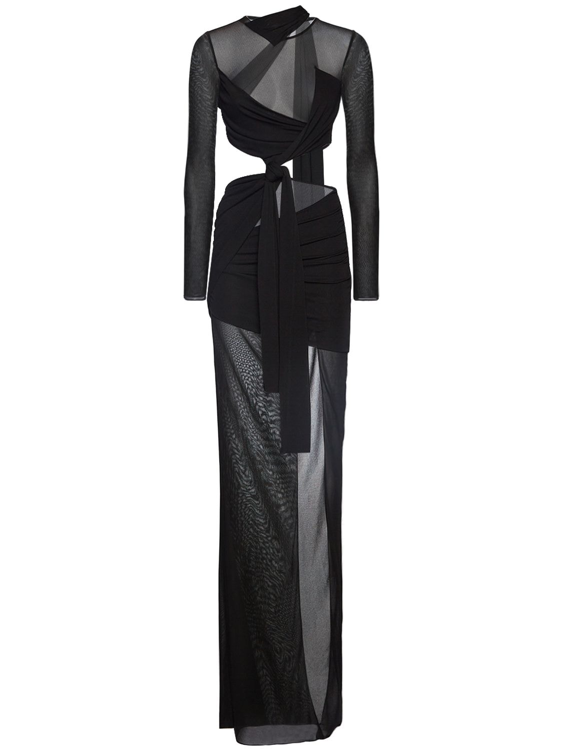 TOM FORD CREPE TWIST CUTOUT LONG DRESS