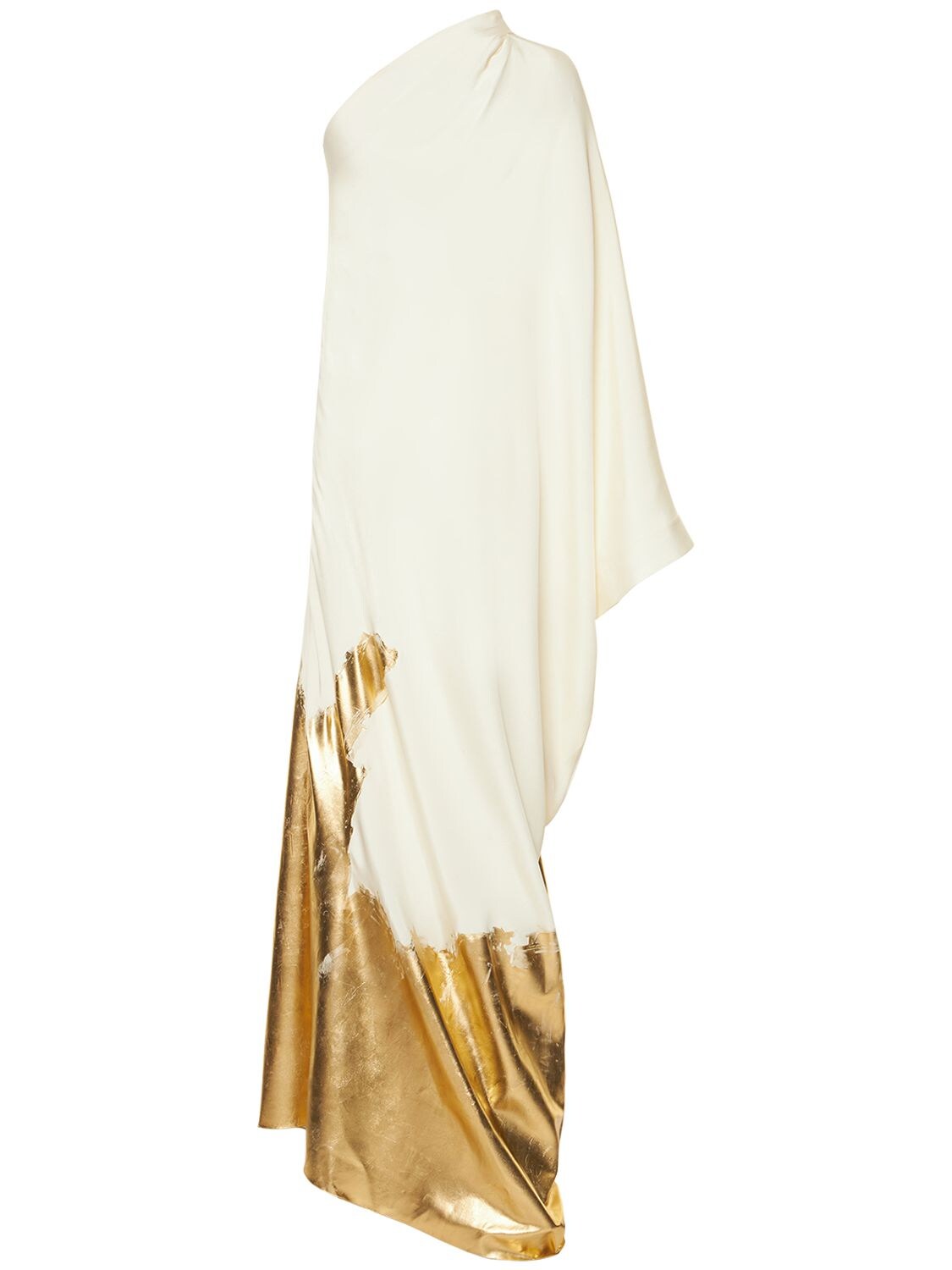 Shop Tom Ford One Shoulder Silk Marocaine Long Dress In Multicolor